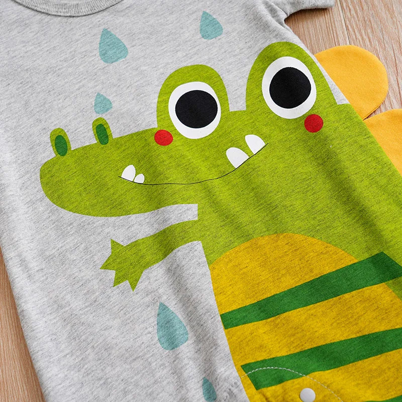 Body Bebê Crocodilo 3D em Algodão detalhe 6 Raizza Kids