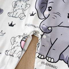 Macacão Bebê Menino Elefante Cinza detalhe 5 Raizza Kids