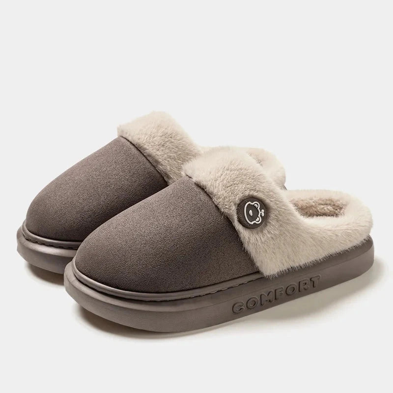 Pantufa Feminina Aberta Peluciada cor Café tamanho 44-45 Raizza Kids