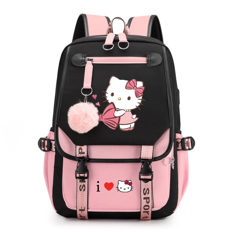 Mochila Escolar Hello Kitty Luxo