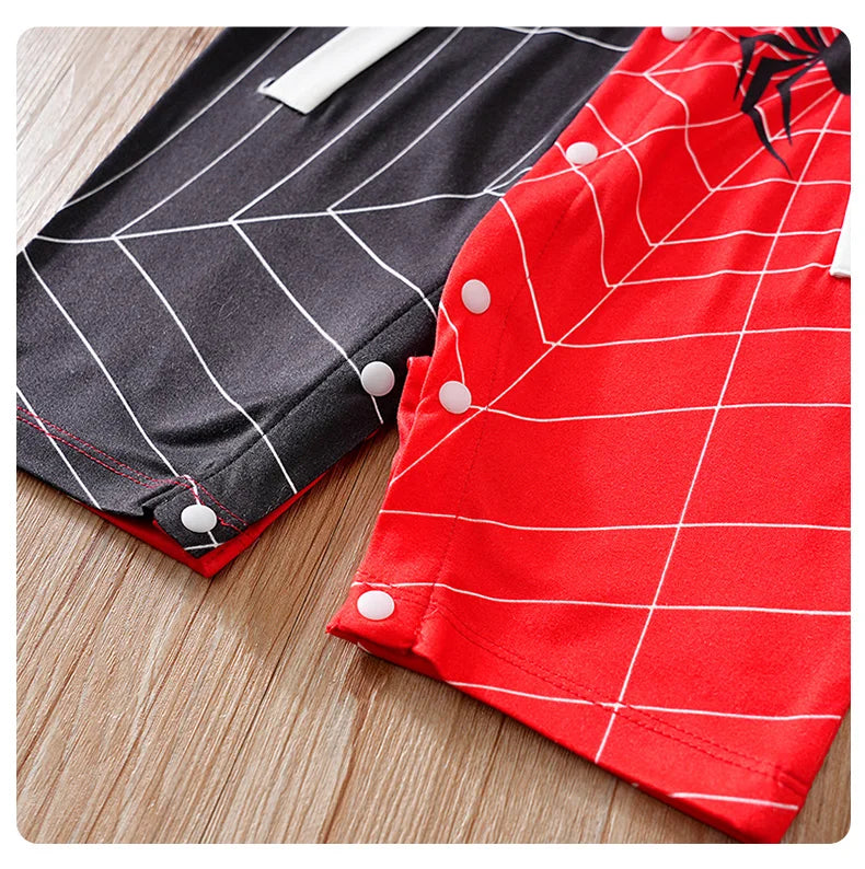 Body Bebê Menino Aranha Vermelho e Preto detalhe 14 Raizza Kids