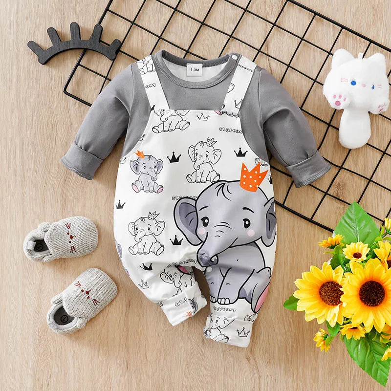 Macacão Bebê Menino Elefante Cinza cor Cinza tamanho 9 a 12 meses Raizza Kids