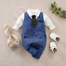 Macacão Bebê Menino Festa Gentleman Azul cor Azul tamanho 12 a 18 meses Raizza Kids