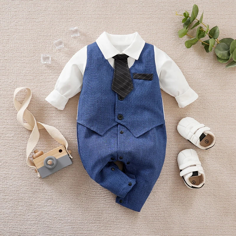 Macacão Bebê Menino Festa Gentleman Azul cor Azul tamanho 12 a 18 meses Raizza Kids