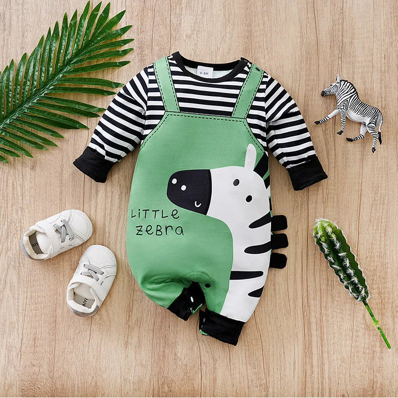 Macacão Bebê Menino Zebra Verde cor Verde tamanho 12 a 18 meses Raizza Kids