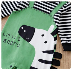 Macacão Bebê Menino Zebra Verde detalhe 11 Raizza Kids
