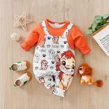 Macacão Bebê Menino Leão Laranja cor Laranja tamanho 3 a 6 meses Raizza Kids