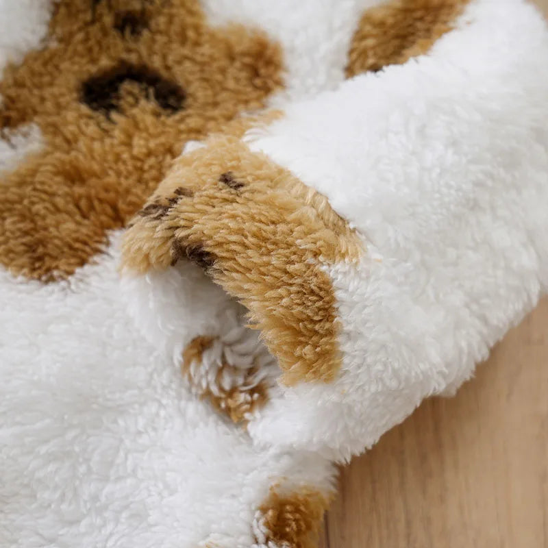Macacão Bebê Inverno Urso Branco detalhe 5 Raizza Kids