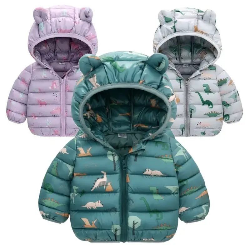 Jaqueta-Puffer-Infantil-Dinossauro-Impermeável-e-Quentinha-Rosa-Raizza-Kids