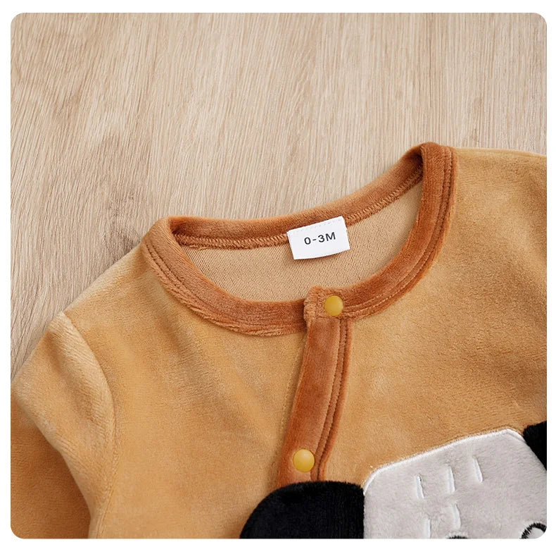 Macacão Bebê Inverno Coala Peluciado detalhe 9 Raizza Kids