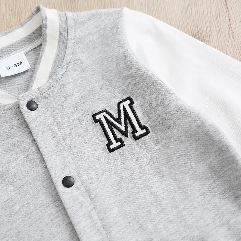 Macacão Bebê Baseball Boston em Algodão detalhe 3 Raizza Kids