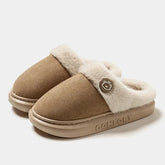 Pantufa Feminina Aberta Peluciada cor Marrom tamanho 42-43 Raizza Kids