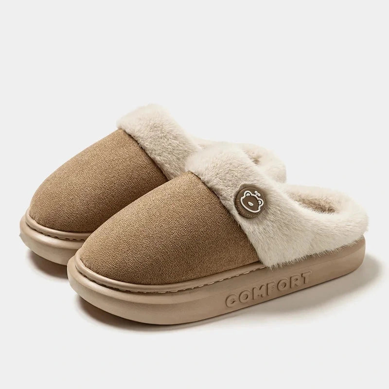 Pantufa Feminina Aberta Peluciada cor Marrom tamanho 42-43 Raizza Kids