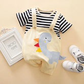 Body Bebê Dinossauro Bordado 3D cor Azul-acinzentado tamanho 12 a 18 meses Raizza Kids