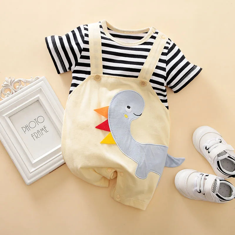 Body Bebê Dinossauro Bordado 3D cor Azul-acinzentado tamanho 12 a 18 meses Raizza Kids