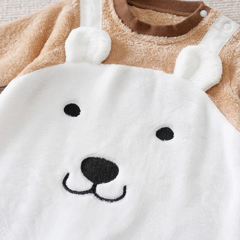 Macacão Bebê Inverno Flanela Neve detalhe 4 Raizza Kids
