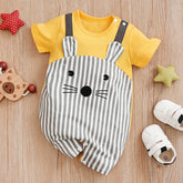 Romper Bebê Ratinho com Orelhinhas cor Amarelo tamanho 0 a 3 meses Raizza Kids