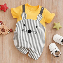 Romper Bebê Ratinho com Orelhinhas cor Amarelo tamanho 0 a 3 meses Raizza Kids