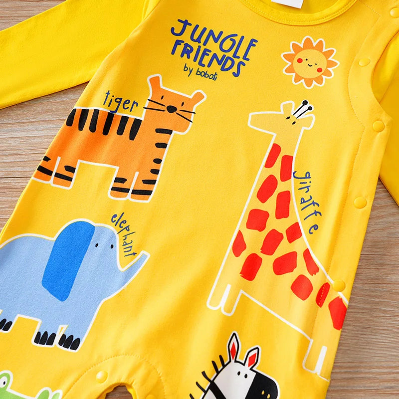 Macacão Bebê Amarelo Animal com Pezinho detalhe 4 Raizza Kids