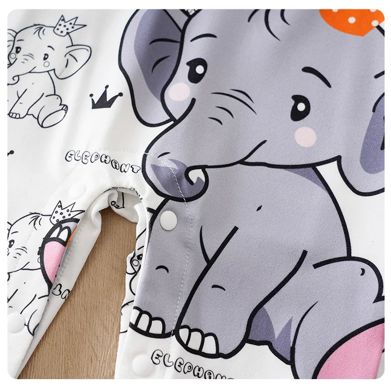 Macacão Bebê Menino Elefante Cinza detalhe 11 Raizza Kids