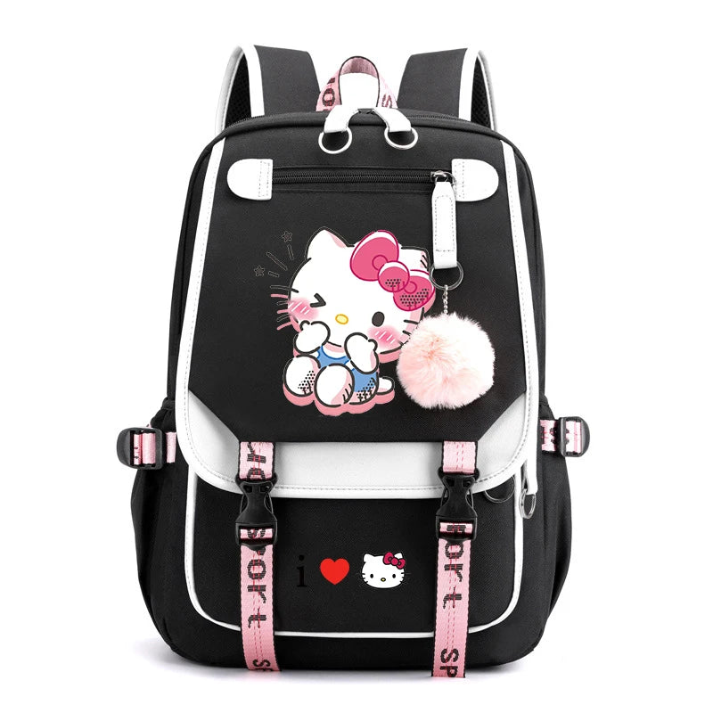 Mochila Escolar Hello Kitty Luxo