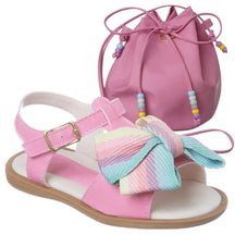 Sandália-Feminina-Infantil-de-Lacinho-Rosa-Conforto-Raizza-Kids