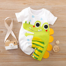 Body Bebê Crocodilo 3D em Algodão cor Bege tamanho 12 a 18 meses Raizza Kids