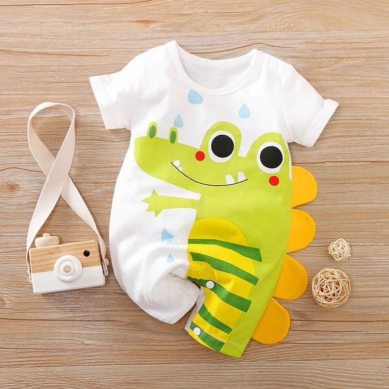 Body Bebê Crocodilo 3D em Algodão cor Bege tamanho 12 a 18 meses Raizza Kids