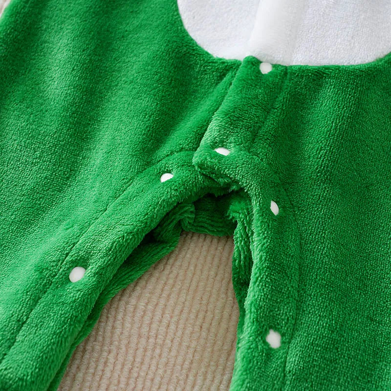 Macacão Bebê Inverno Crocodilo em Flanela detalhe 5 Raizza Kids