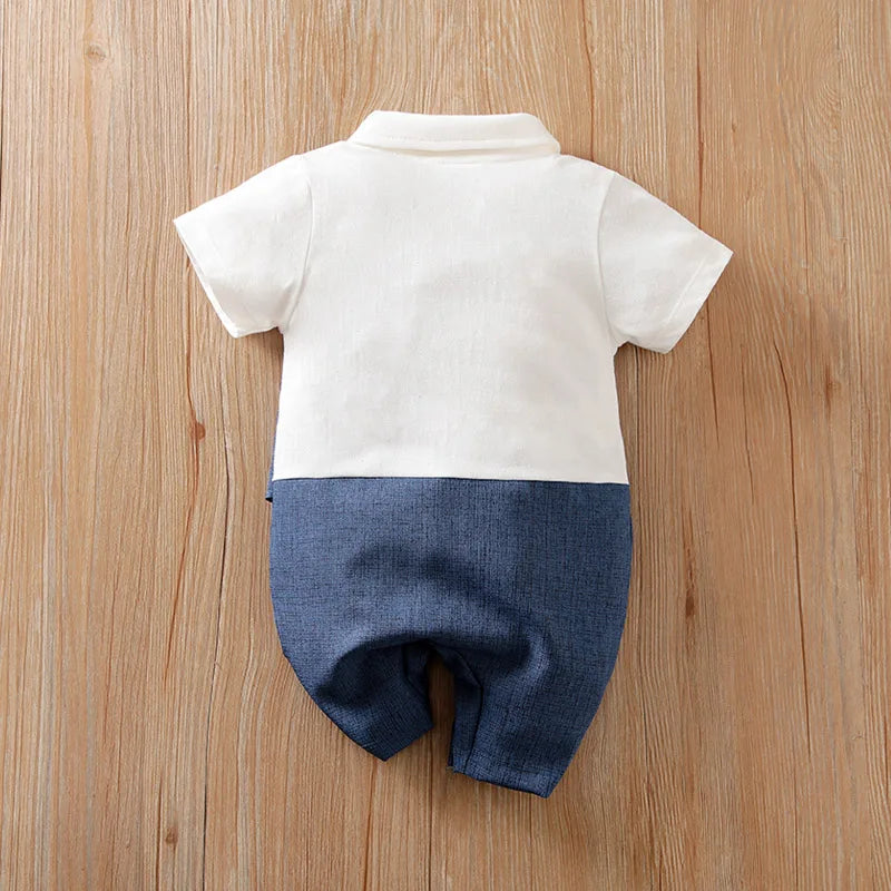 Body Bebê Gentleman Manga Curta detalhe 2 Raizza Kids