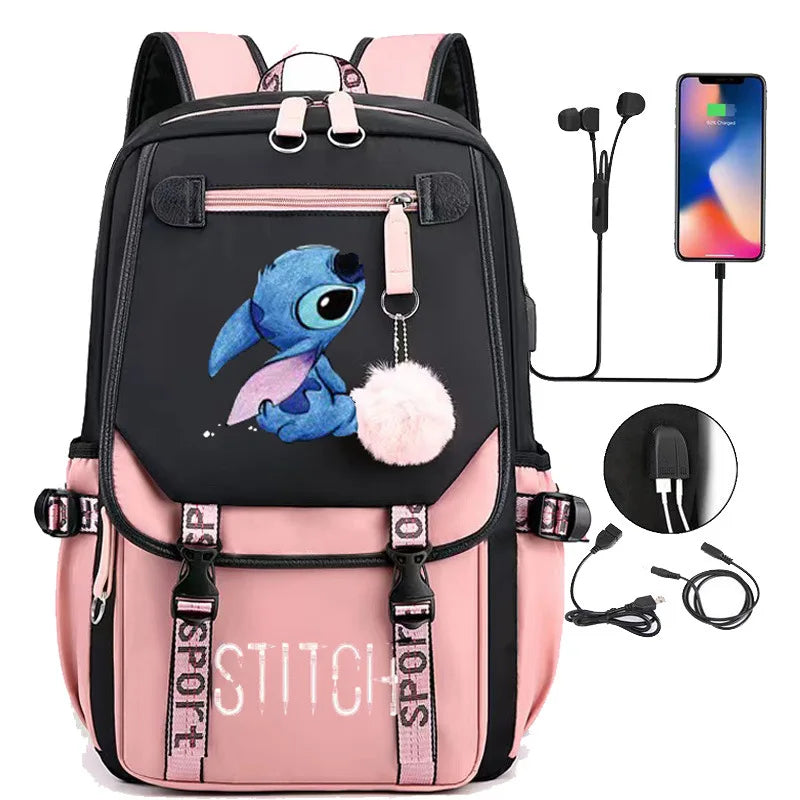 Mochila Escolar Stitch Premium