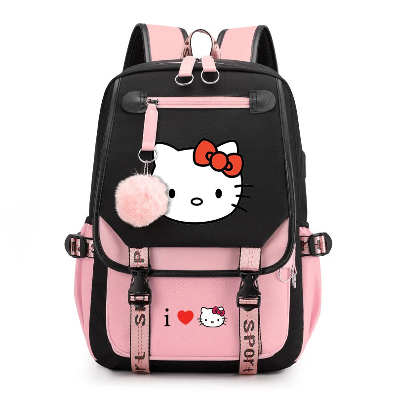 Mochila Escolar Hello Kitty Luxo