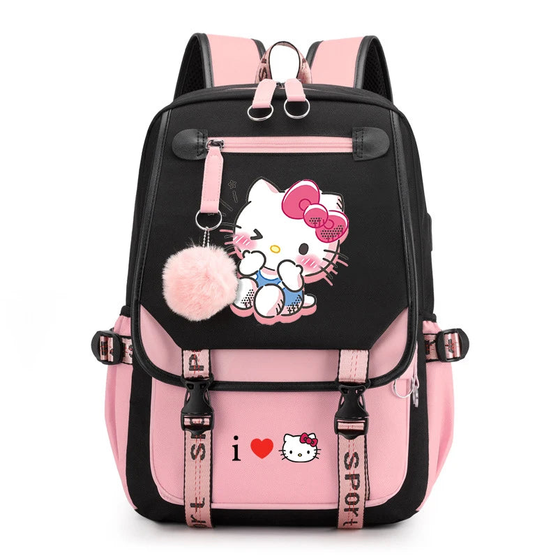 Mochila Escolar Hello Kitty Luxo