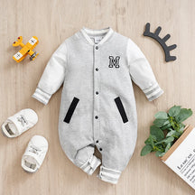 Macacão Bebê Baseball Boston em Algodão cor Cinza tamanho 6 a 9 meses Raizza Kids