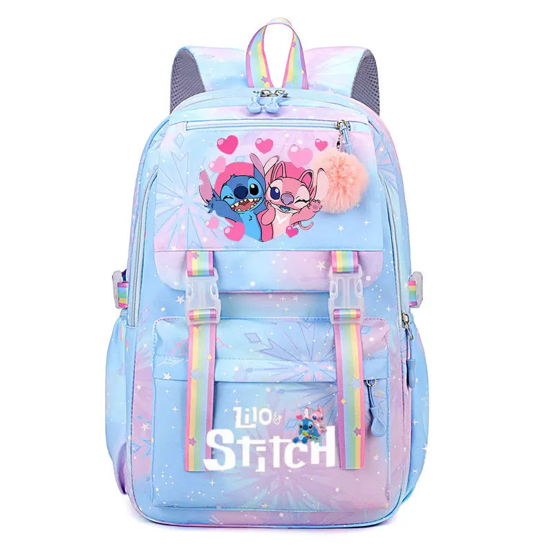 Mochila Escolar Stitch Rainbow