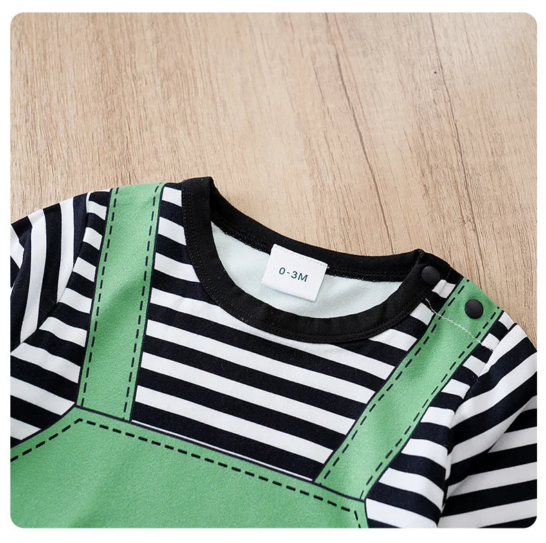 Macacão Bebê Menino Zebra Verde detalhe 10 Raizza Kids