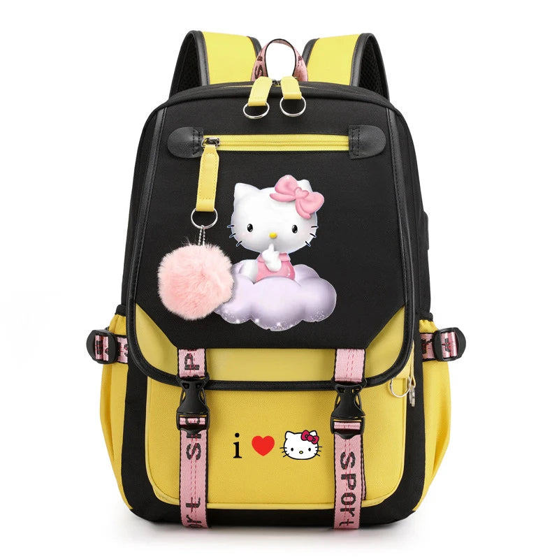 Mochila Escolar Hello Kitty Luxo