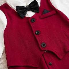 Macacão Bebê Menino Gentleman com Gravata detalhe 4 Raizza Kids