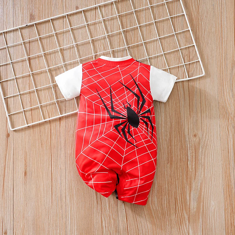 Body Bebê Menino Aranha Vermelho e Preto detalhe 2 Raizza Kids