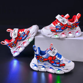 Tênis Infantil Masculino Homem Aranha Spider Led
