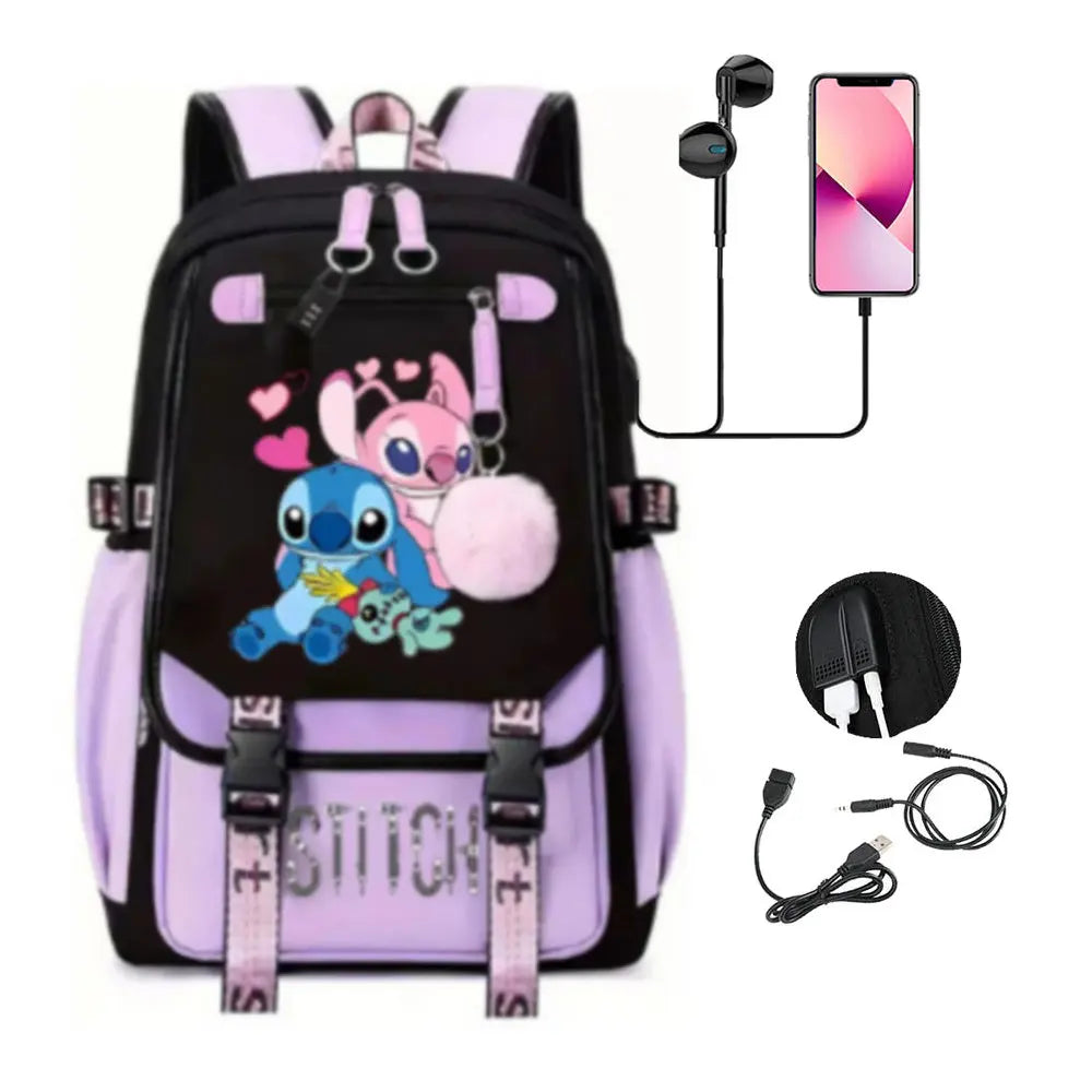 Mochila Escolar Stitch Premium