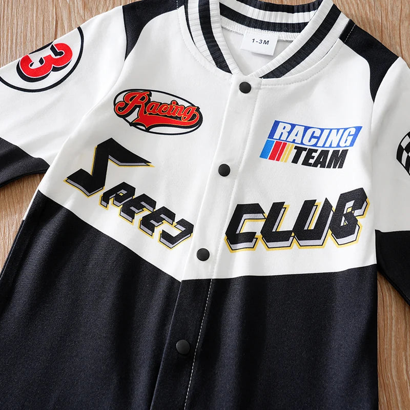 Macacão Bebê Corrida Racing detalhe 4 Raizza Kids