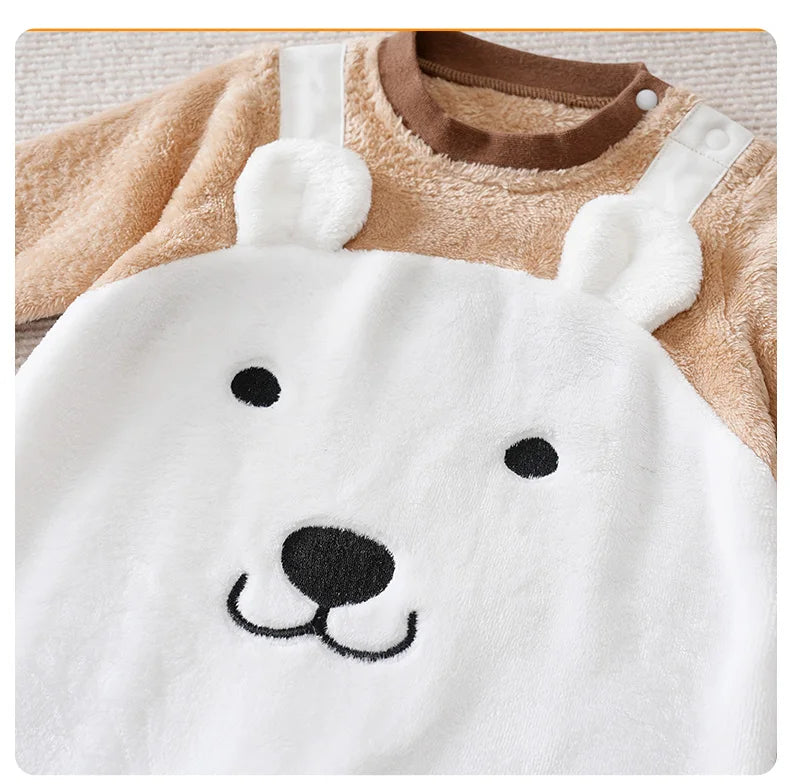 Macacão Bebê Inverno Flanela Neve detalhe 12 Raizza Kids