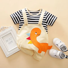 Body Bebê Dinossauro Bordado 3D cor Laranja tamanho 12 a 18 meses Raizza Kids