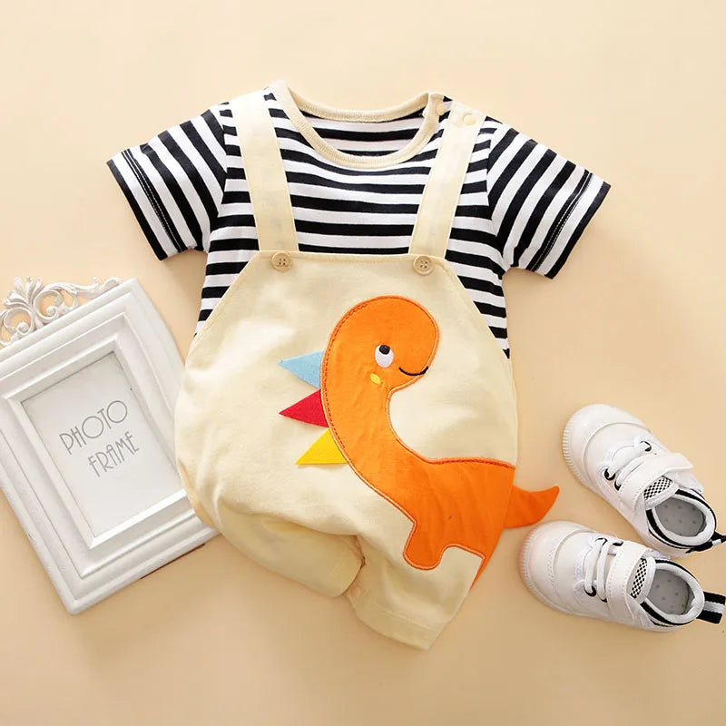 Body Bebê Dinossauro Bordado 3D cor Laranja tamanho 12 a 18 meses Raizza Kids