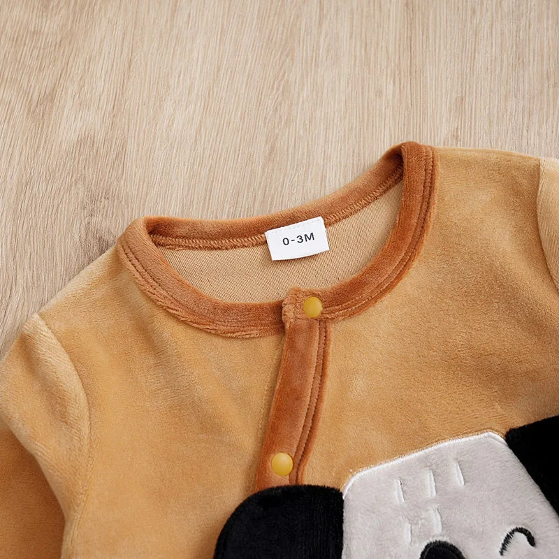 Macacão Bebê Inverno Coala Peluciado detalhe 3 Raizza Kids