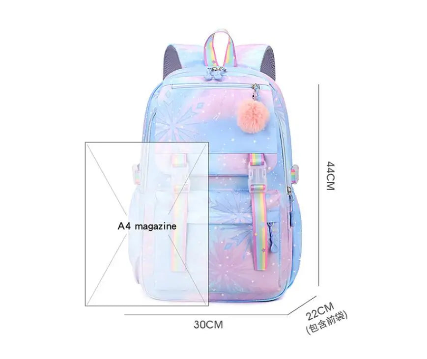 Mochila Escolar Stitch Rainbow