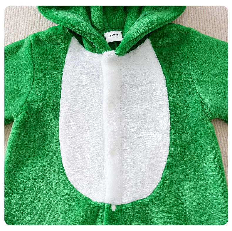 Macacão Bebê Inverno Crocodilo em Flanela detalhe 10 Raizza Kids