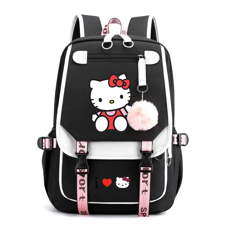 Mochila Escolar Hello Kitty Luxo