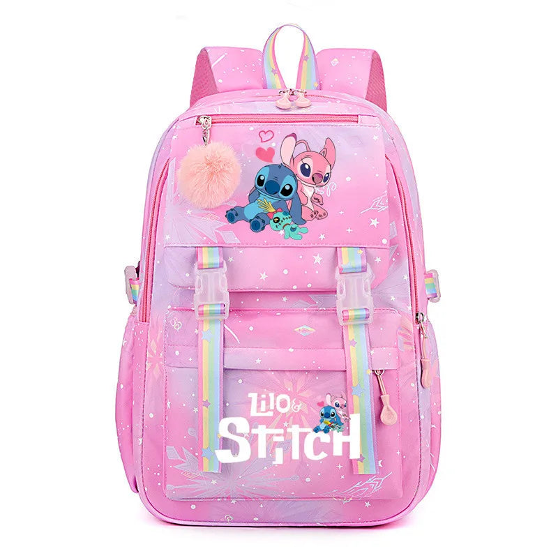 Mochila Escolar Stitch Rainbow